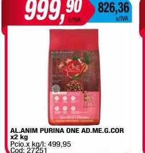 Maxiconsumo Al. anim purina one ad. me.g. cor oferta