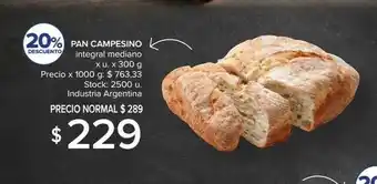 Carrefour Pan campesino integral mediano 20% descuento oferta