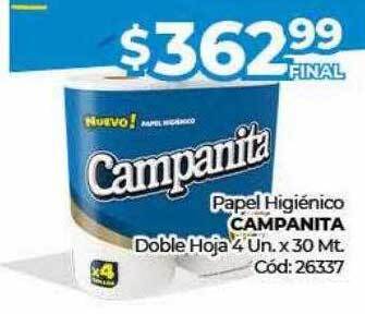 Diarco Papel higiénico campanita doble hoja oferta