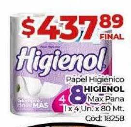 Diarco Papel higiênico higienol max panal oferta