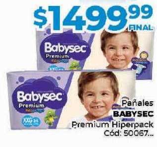 Diarco Pañales babysec premium hiperpack oferta
