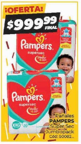 Diarco Pañales pampers super sec jumbopack oferta