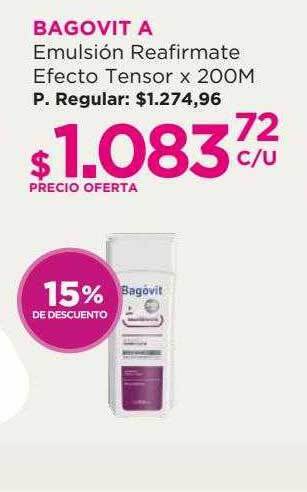 Punto de Salud Bagovit a emulsión reafirmante efecto tensor 15% de descuento oferta