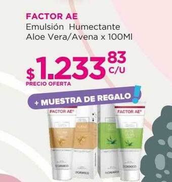 Factor ae emulsión humectante aloe vera avena
