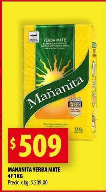 Punto Mayorista Mananita yerba mate 4f oferta