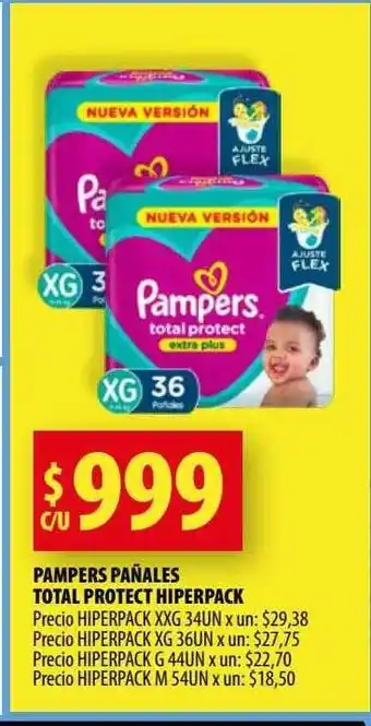 Punto Mayorista Pampers pañales total protect hiperpack oferta