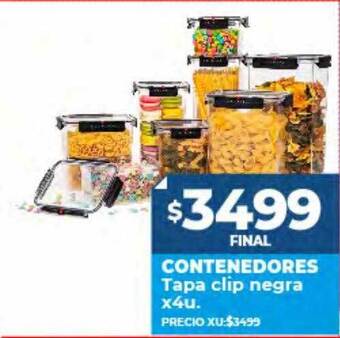 Supermayorista Vital Contenedores tapa clip negra oferta