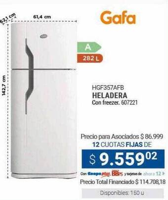 Cooperativa Obrera Heladera gafa oferta