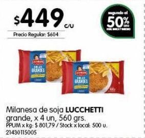 Jumbo Milanesa de soja lucchetti 560g oferta
