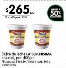Jumbo Dulce de leche la serenísima 400g oferta