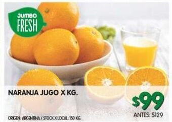 Jumbo Naranja jugo kg oferta