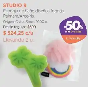 Farmacity Esponja de baño diseños formas. oferta