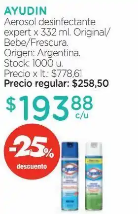 Farmacity Aerosol desinfectante expert x 332 ml. oferta