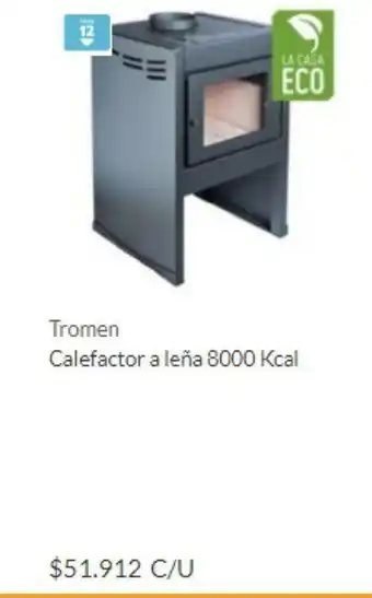 Tromen Calefactor a leña 8000 Kcal