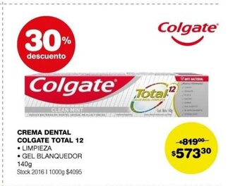 Atomo Conviene Crema Dental Colgate Total 12 oferta