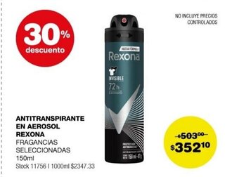 Atomo Conviene Antitranspirante en Aerosol Rexona oferta
