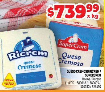 Makro Queso Cremoso Ricrem / Supercrem oferta