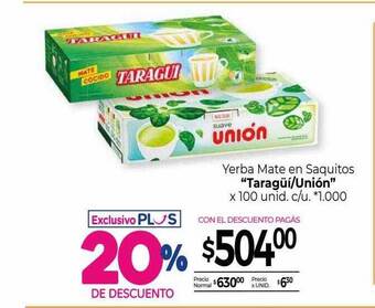 La Anonima Yerba mate en saquitos oferta