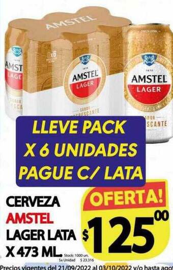 Supermercados Becerra Cerveza amstel lager lata oferta