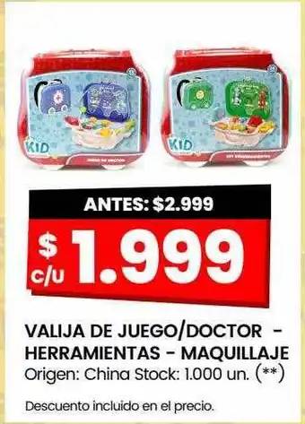 Changomas Valija de juego-doctor - herramientas - maquillaje oferta