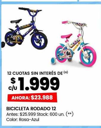 Changomas Bicicleta rodado 12 oferta