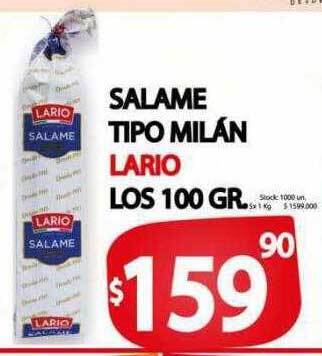 Supermercados Becerra Salame tipo milán lario oferta