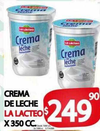 Supermercados Becerra Crema de leche la lacteo oferta