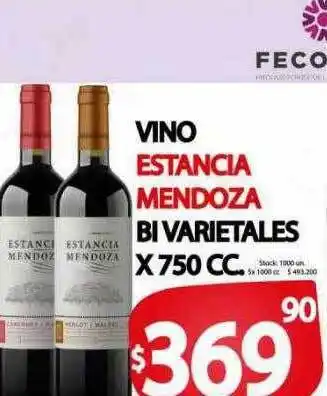 Supermercados Becerra Vino estancia mendoza bivarietales oferta