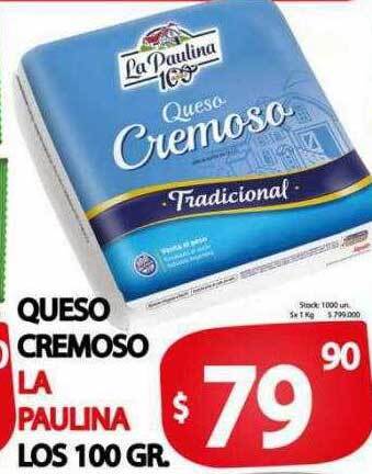 Supermercados Caracol Queso cremoso la paulina oferta