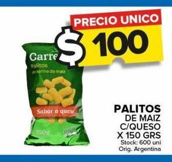 Carrefour Maxi Palitos de maiz c/queso x 150 grs oferta
