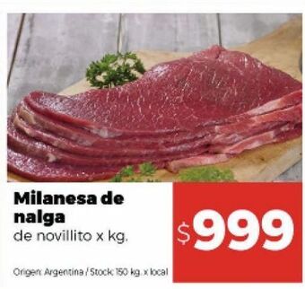 Disco Milanesa de nalga de novillito kg oferta