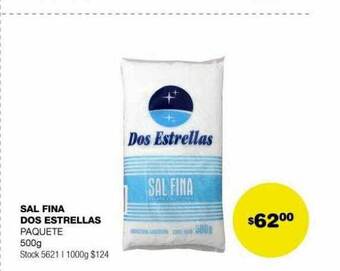 Atomo Conviene Sal fina dos estrellas paquete 500g oferta