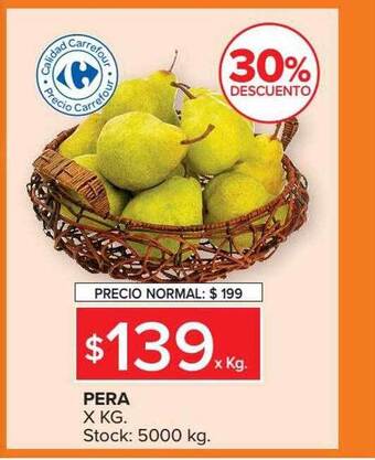 Carrefour Market Pera x kg 30% descuento oferta