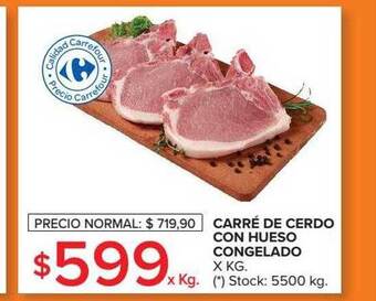 Carrefour Market Carré de cerdo con hueso congelado x kg oferta