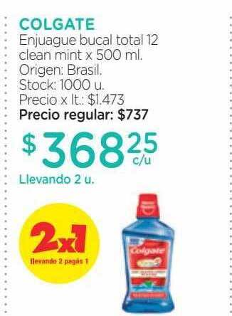Farmacity Colgate enjuague bucal total 12 clean mint oferta