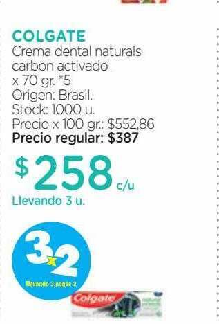 Farmacity Colgate crema dental naturals carbon activado oferta