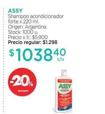 Farmacity Assy shampoo acondicionador forte oferta