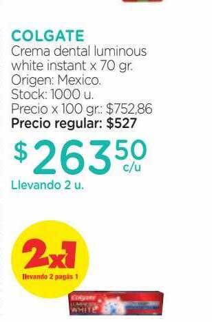 Farmacity Colgate crema dental luminous white instant oferta