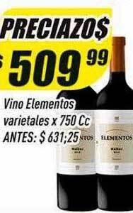 Supermercados Comodin Vino elementos varietales x 750 cc oferta