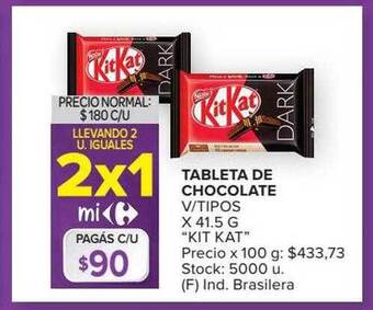 Carrefour Market Tableta de chocolate v-tipos oferta
