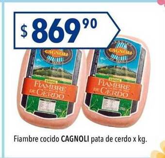 Hergo Fiambre cocido cagnoli pata de cerdo x kg oferta
