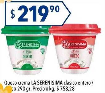 Hergo Queso crema la serenisima clasico entero oferta