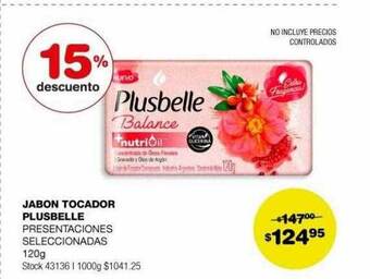 Atomo Conviene Jabon tocador plusbelle 15% descuento oferta