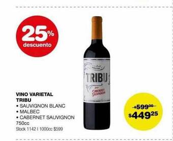 Atomo Conviene Vino varietal tribu 25% descuento oferta