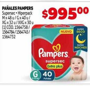 Makro Pañales pampers supersec hiperpack oferta