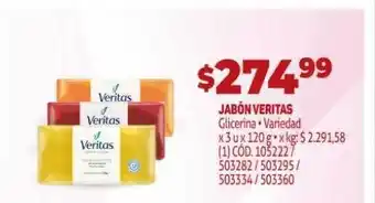 Makro Jabón veritas glicerina variedad x 3 u x 120g oferta