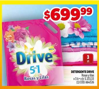 Makro Detergente drive rosas y lilas oferta