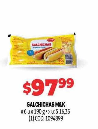 Makro Salchichas m&k oferta