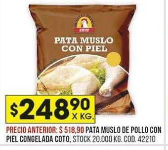Coto Pata muslo de pollo con piel congelada coto oferta
