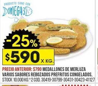 Coto Medallones de merluza varios sabores rebozados prefritos congelados oferta